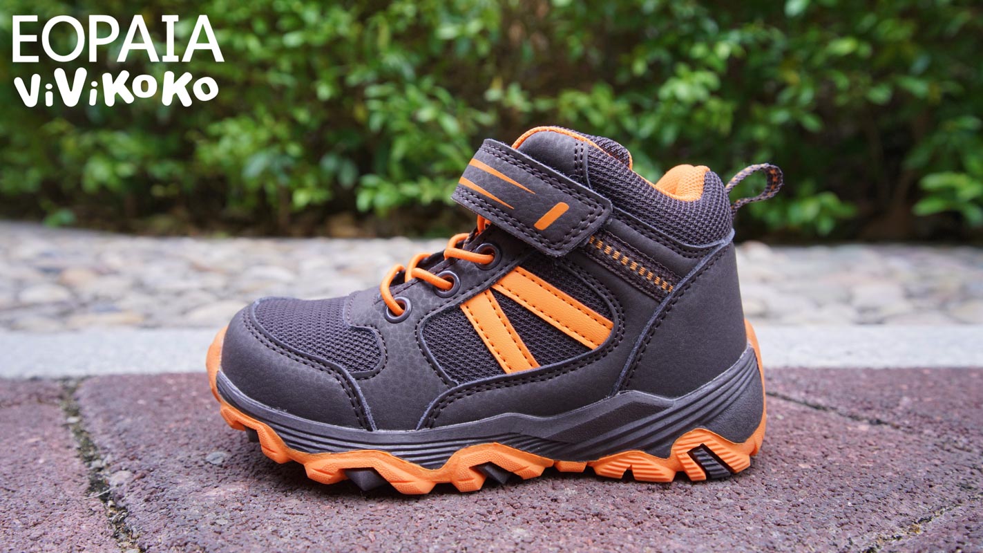 Pu leather outdoor hiking casual kid’s mesh boots