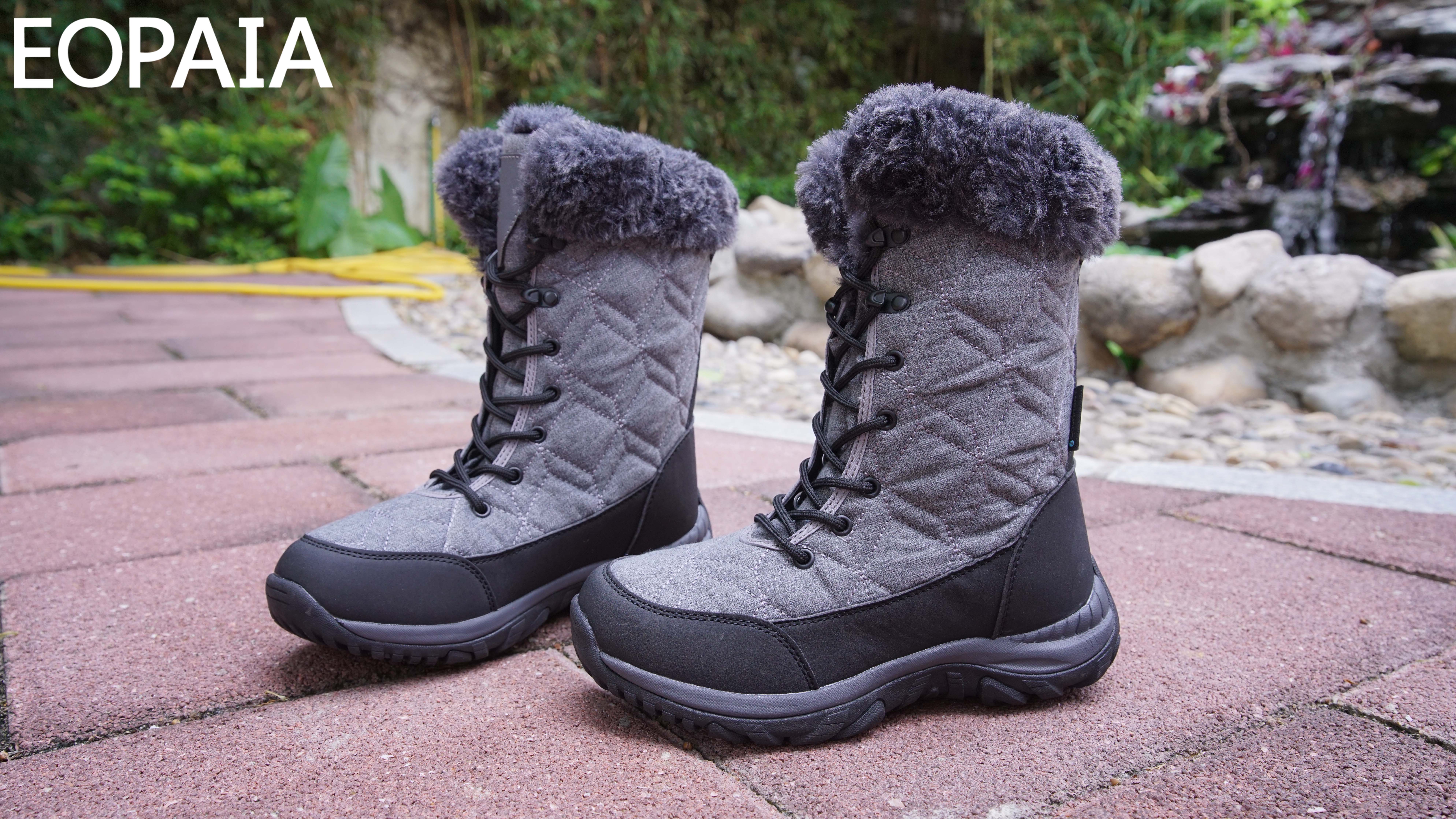 women’s waterproof wool lining high-top outdoor warm boots